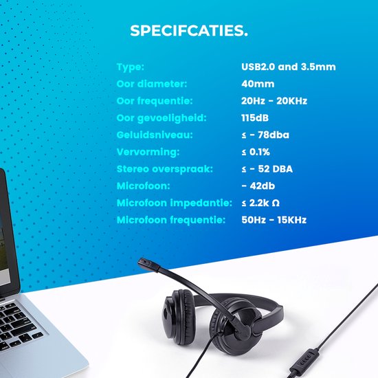 Headset mit Mikrofon für Laptop und PC - Business-Headset - Headset für Videogespräche - USB