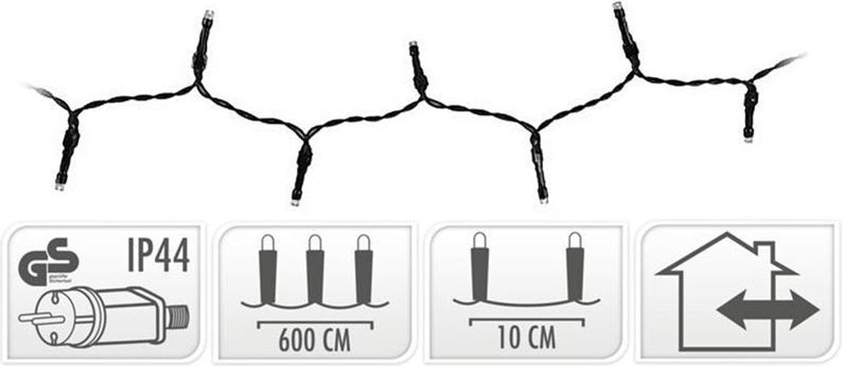 LED-Weihnachtsbeleuchtung 9 m - 120 LED-Lichter - Extra Warm White - Innen & Außen - Mit IP44 Adapter