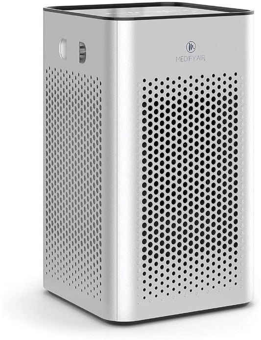 Medify Air MA-25 Luftreiniger – 170 m³/h – HEPA-H13-Filter & Touch-Bedienung – Nachtmodus – Luftreiniger gegen Heuschnupfen, Allergien und Hausstaubmilben – Silber