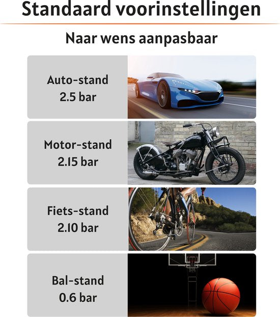 Tragbarer Luftkompressor - elektrische Fahrradpumpe - Reifenpumpe für Auto, Motorrad, Fahrrad, Ball, Luftbett - Leistungsstark: 6.000 mAh