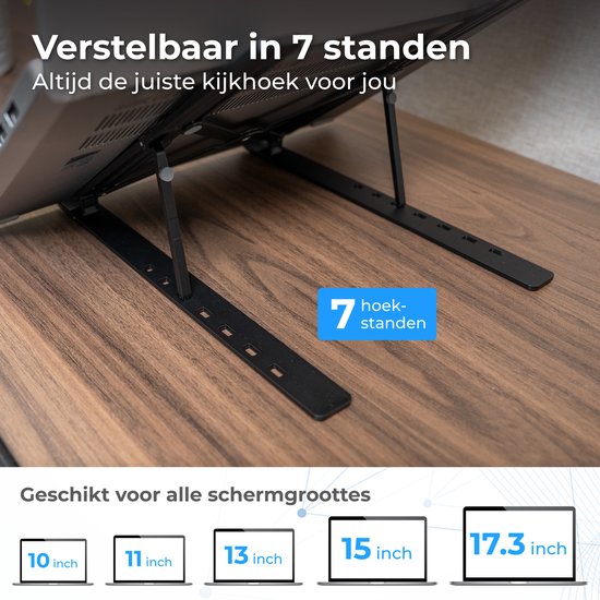Nuvance Laptop-Ständer – Laptop-Ständer – Verstellbar – bis 17 Zoll – Tablet-Ständer – Laptop-Halterung – Erhöhung