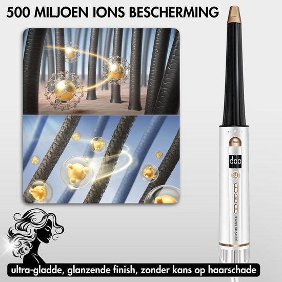 Sansbeauté® 9-in-1 Airstyler mit Diffusor und Aufbewahrungsbox - Multistyler - Haartrocknerbürste kurzes Haar - Lockenstab - Haarstyler - Haartrockner - Wärmebürste - Lockenbürste - Lockenstab - Haarglätter - Stylingbürste - 5 in 1 Hairstyler