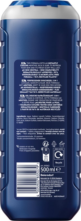 NIVEA MEN Cool Kick Duschgel