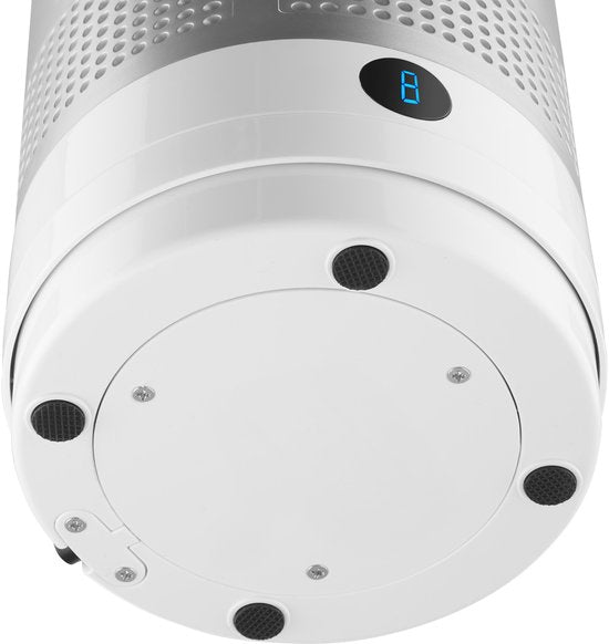 tectake® Turmventilator Polar - Säulenventilator inklusive Fernbedienung - 8 Geschwindigkeitsstufen und Timer - 80° Rotationsfunktion - Leiser Ventilator (35-55dB) - Standventilator mit LED-Bedienfeld - 55,5 cm hoch - Luftkühler - Weiß