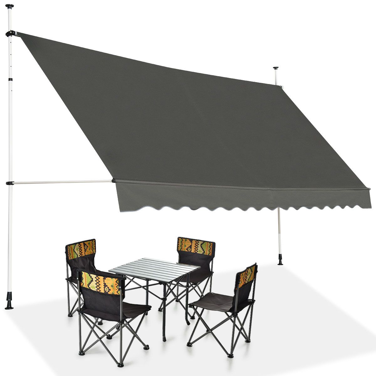 Coast Canopy Teleskop - 350 x 125 x 200 - 300 cm - Grau