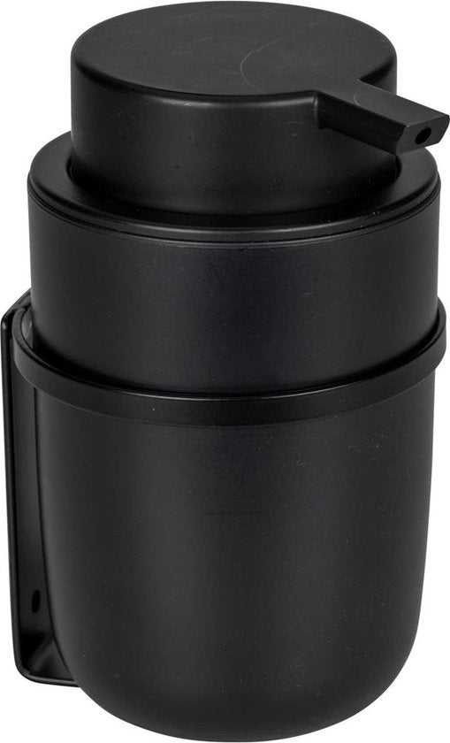 Wenko Selbstklebender Wand-Seifenspender – Schwarz – 250 ml