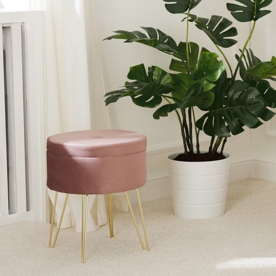 tectake - Sitzhocker Ava rosa - 403953