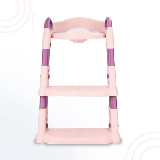 Macx & Macx Toilettentrainer mit Stufen - Toilettensitz mit Griffen und Stufe - Faltbarer Toilettensitz - Toilettentraining für Jungen/Mädchen - Urinale für Kinder/Kleinkinder von 2 bis 7 Jahren - Pink