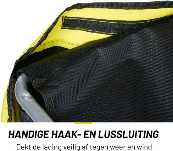 Dunlop Fahrradanhänger - Fahrradanhänger für Sachen - Fahrradanhänger Gepäck faltbar - Fahrradanhänger mit Reflektoren und verstellbarem Regenschutz - Gelb