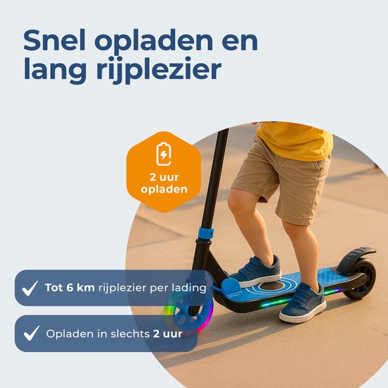 Denver Elektro-Scooter für Kinder - 10km/h - Kinder-Scooter - LED-Lichter - 6km Reichweite - SCK5500BU