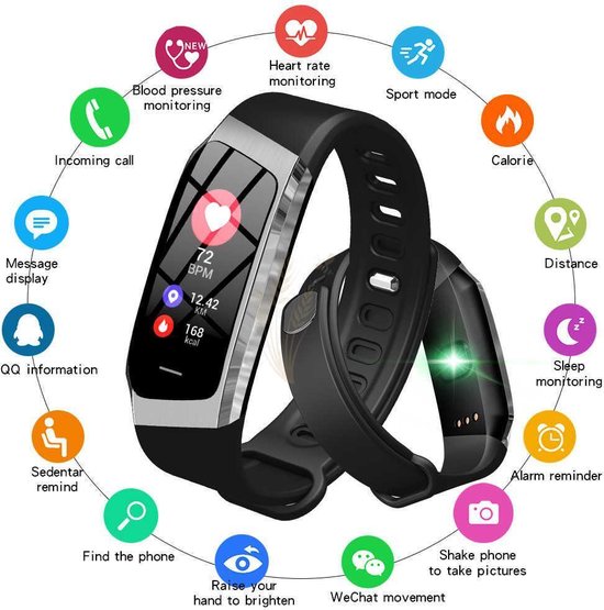 Schrittzähler - Luxus - Activity Tracker - Herzfrequenzmesser - Blutdruckmesser - Smartwatch - Bluetooth - Uhr - Herren - Damen