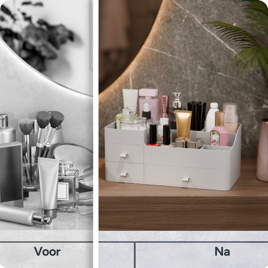 Organess - Make-up-Organizer - Aufbewahrungsbox - Hautpflege-Organizer - Make-up-Etui - Weiß