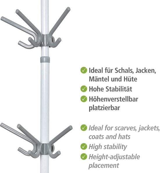 Wenko Garderobe Herkules 29 x 12,5 x 15 cm, grau, 2 Stück