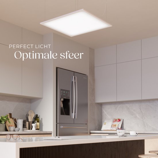 tectake® LED-Paneel Lucerna - LED-Paneel Systemdecke - ultradünn, warm-weiß 3000K, energiesparend, 62 x 62 cm