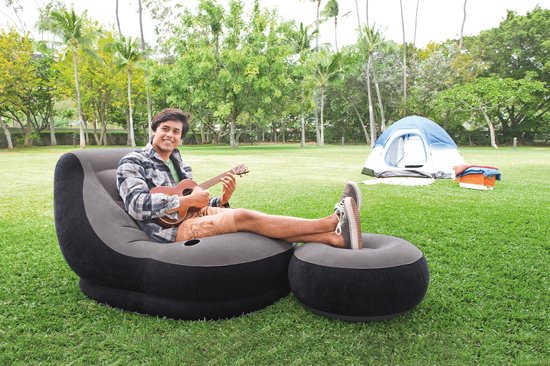 Intex - Aufblasbarer Stuhl - Ultra Lounge mit Fußhocker - 102cm x 137cm x 79 cm