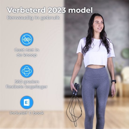 Nuvance - Professionelle Sport-Springseil - einstellbar - Speedrope - Springseil - für Erwachsene und Kinder - schwarz