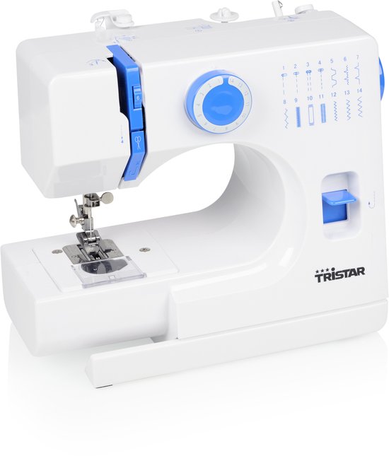 Tristar SM‑6003 Nähmaschine – 14 Stiche – Automatischer Einfädler & Freiarm – LED-Beleuchtung – Inklusive Zubehör – Für Anfänger