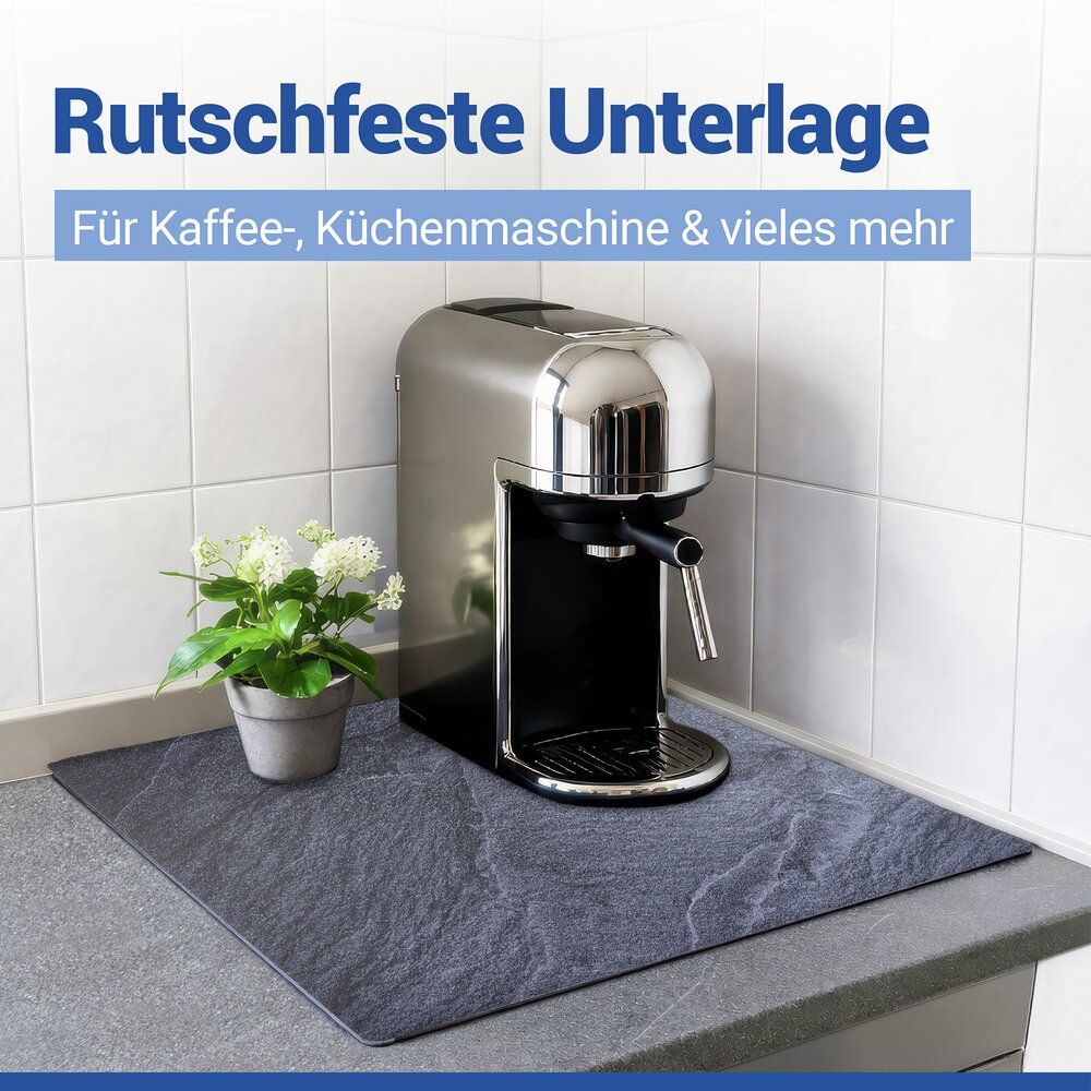 WENKO Kochfeld-Schutzmatte in Schieferoptik – 60 x 52 cm – hitzebeständiges PVC