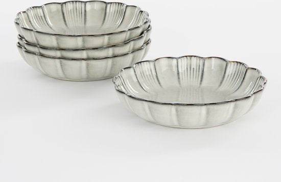 Mica Decorations Korfu Schale - H5 x Ø18,5 cm - Keramik - Grau