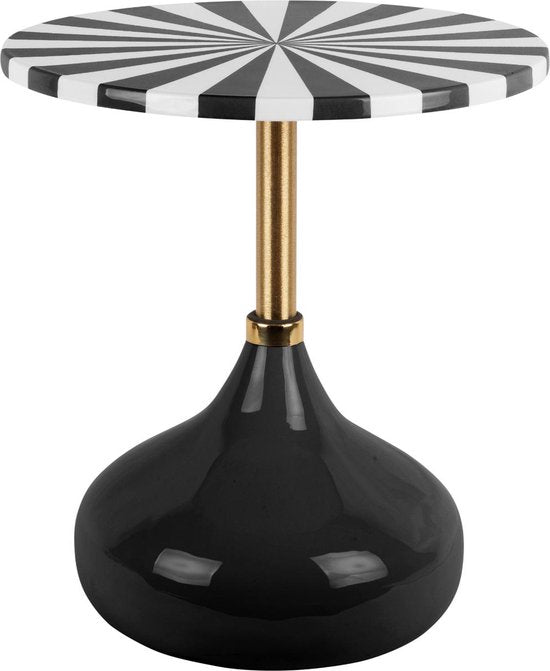 Leitmotiv Beistelltisch Candy Swirl - Schwarz - Ø41cm - Modern