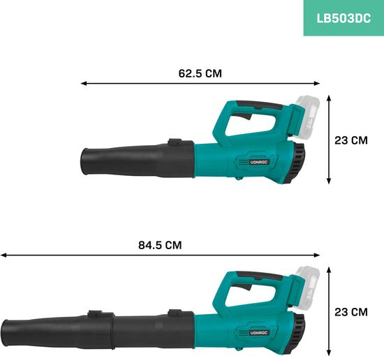 VONROC Accu Laubbläser 20V - Axialmodell - Luftgeschwindigkeit 129 km/h - Luftmenge 7m3/min - Ohne Akku und Ladegerät