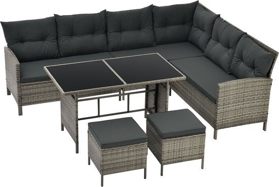 Sitzgarnitur aus Polyrotan - Manacor - Grau