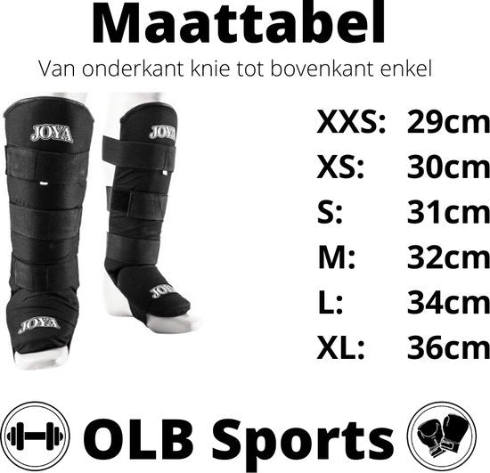 Joya Fightgear - "Velcro" Schienbeinschoner - Schwarz - XS