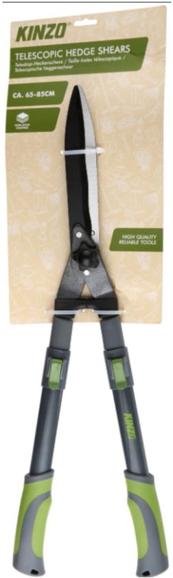 Kinzo Teleskop-Heckenschere 65–85 cm – Manuelle Heckenschere mit Antihaftbeschichtung – Ergonomische Gartenschere – Leichtes Schnittwerkzeug für Hecken und Sträucher