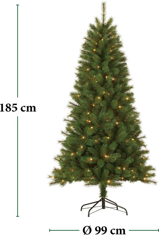Giftsome Künstlicher Weihnachtsbaum mit Lichtern - Weihnachtsbaum 185 CM - Künstlicher Baum mit LED