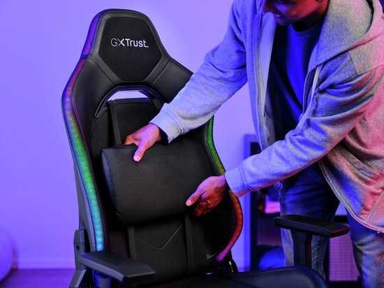 Trust Ruya RGB Gaming-Stuhl - Mit RGB-Beleuchtung - Verstellbar - Ergonomisch - Schwarz