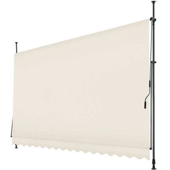 tectake - Klemmmarkise - Sonnenschirm - Verstellbar - Klemmmarkise - Sonnenschirm Balkon - 400 x 180 cm - beige - Sonnenschirm