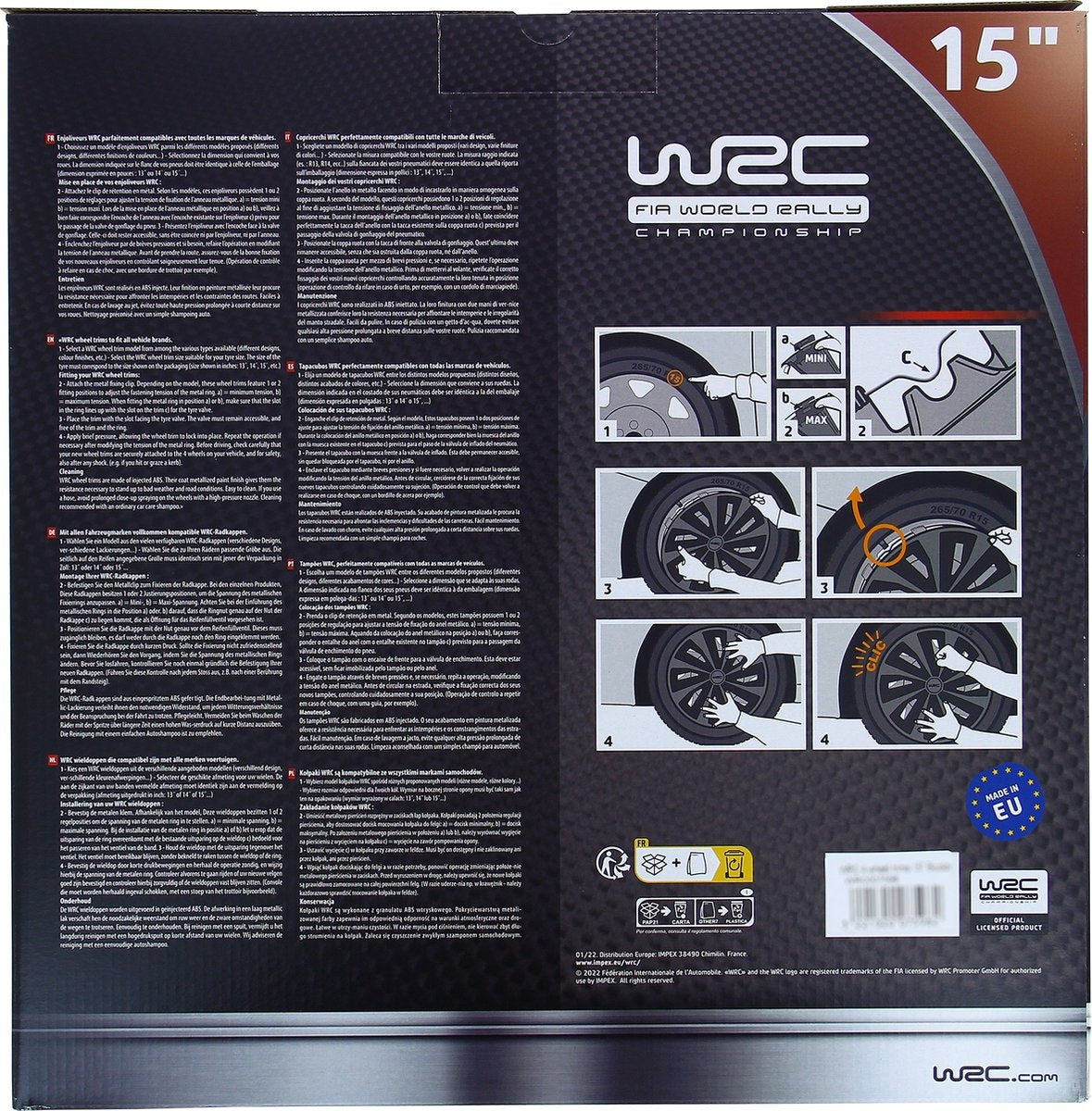 WRC Radzierblenden 15 Zoll - silber/schwarz - 4St.