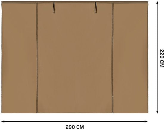 VONROC Seitenwand-Set – 6 x 3 m – 6 Stück – Für 2 x Premium-Partyzelt PT501XX | Beige