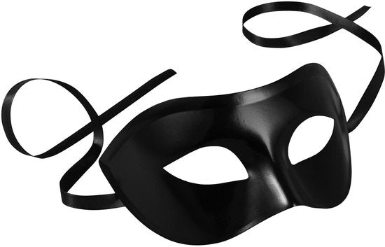 Dressforfun Faschingskostüm Venezianische Maske Einfarbig Schwarz – Unisex – Einheitsgröße