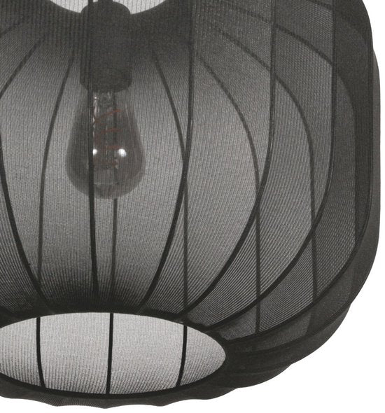 Anne Lighting – Hängeleuchte – Sable – schwarz – Leinen und Metall – Ø 45 cm – E27 – 4191ZW
