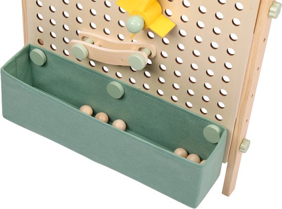 Sunny Mika Aktivitäts-Esel – Kinder-Esel aus Holz – Spiel-Esel mit Whiteboard, Kreidetafel, Magnettafel und Stecktafel – Inklusive Papierrolle, Magneten, Kreiden, Radiergummi, Zubehör für die Stecktafel und mehr – Lernspielzeug