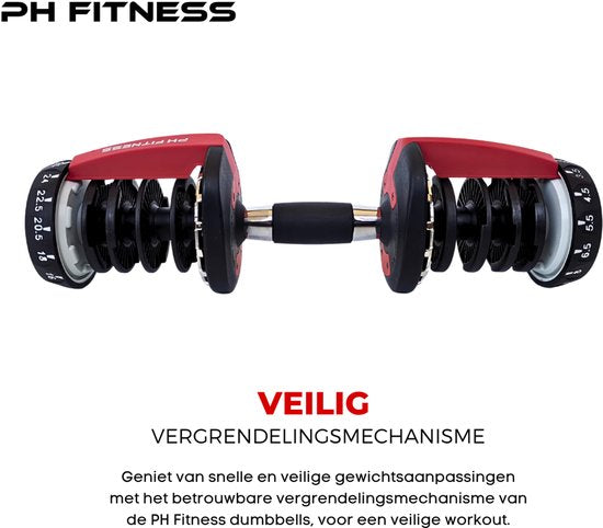 DH FitLife 2026 verstellbares Hantelset – 2,5 bis 25 kg – 18 Gewichtsstufen