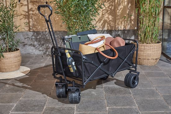 909 Outdoor-Wagen - faltbar - Tragfähigkeit 80 KG - 100x57x99cm - Schwarz
