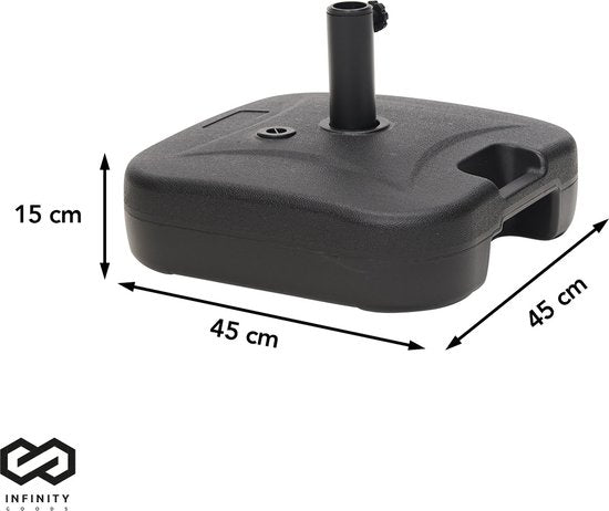 Infinity Goods Sonnenschirmhalterung - befüllbar - 40KG - kompakt und stabil - Sonnenschirmhalterung - Kunststoff - Anthrazit
