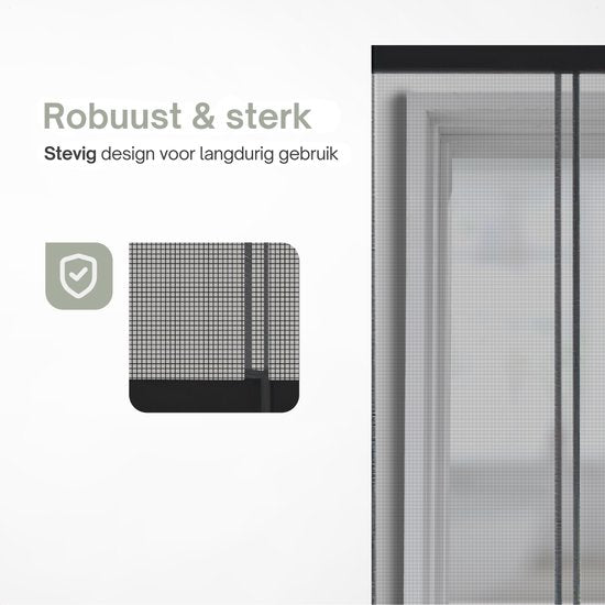 O'DADDY® Fliegengitter Lamellenvorhang - 118x260 cm - Türvorhang - Türtür - Verstellbares Design - Fiberglas - Türgitter Schwarz