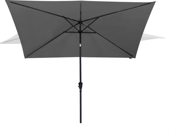 VONROC - Premium Stick Sonnenschirm Rapallo - 200x300cm - Inkl. Schutzhülle - Rechteckiger Sonnenschirm - Neigbar - UV-beständiges Tuch - Grau