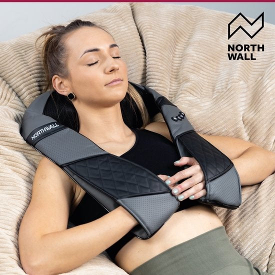 Northwall Shiatsu Massagekissen - Nackenmassagegerät - Infrarot-Wärmefunktion - Schwarz