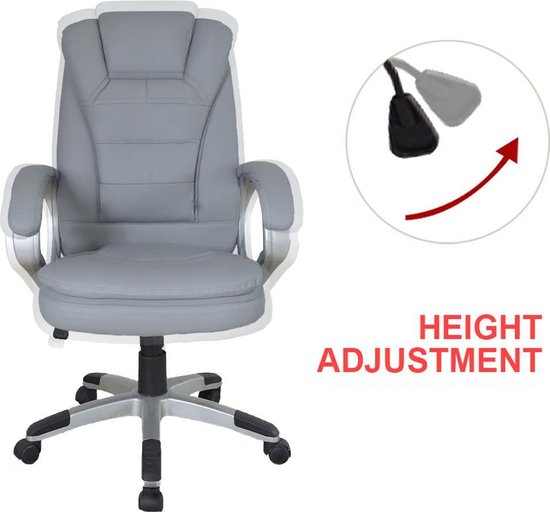 Drehstuhl - Chefsessel - ergonomisch verstellbar - extra dick gepolstert - grau