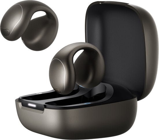 soundcore by Anker C40i Wireless Open-Ear Earbuds Black - Ohrhörer - Clip-on, flexibles Gelenkdesign, Tastensteuerung, leichter Komfort, stabiler Sitz mit anbringbaren Griffen, erweiterte Treiber für klaren Klang.