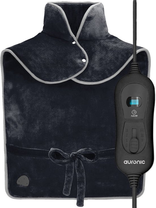 Auronic Heat Pad - Elektrische Heizdecke für Nacken, Schultern und Rücken - Waschbar - Energieeffizient - Heizdecke - Schwarz