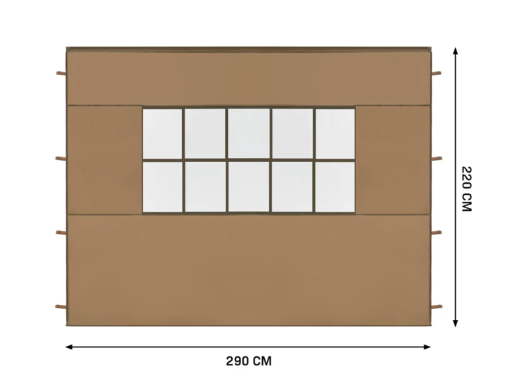 VONROC Seitenwand-Set für Doppel-Partyzelt – 6 x 4,5 m – Beige