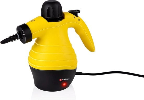 alpina Dampfreiniger - Handdampfreiniger - kompakt & tragbar - tötet Bakterien - mit 10 Zubehörteilen - 1050 Watt