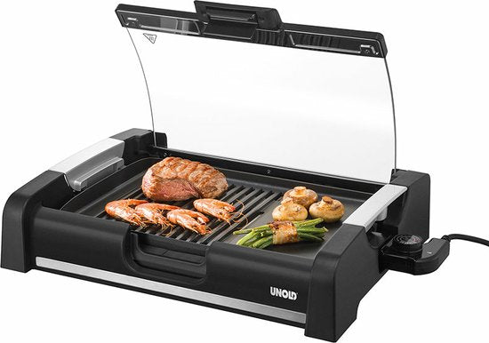 Unold Elektro-Tischgrill für den Garten, mit Kontrollleuchte, schwarz