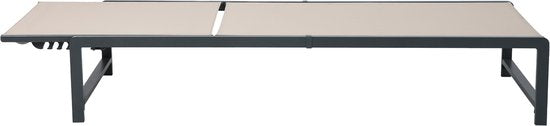 AXI Zane Liegestuhl Anthrazit/Braun – Pulverbeschichteter Stahlrahmen – Rückenlehne mit 5 Verstellpositionen – Liegefläche aus Textileen – 173 x 62 cm