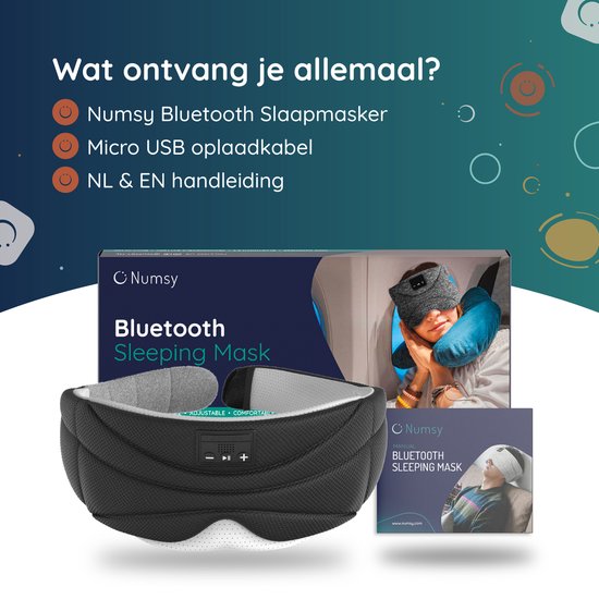 Numsy Schlafmaske Bluetooth - Schlaf Kopfhörer - Stirnband